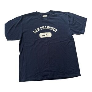 Vintage Nike San Francisco Center Swoosh T-Shirt Navy Size Small
